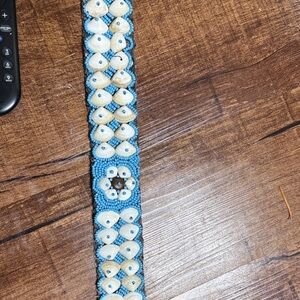 Blue Beaded Shell Accent Women’s Belt